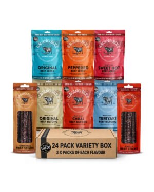Raging Bull Biltong, Jerky & Droewors Variety Box 24 Bags